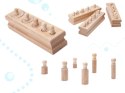 Odważniki cylindry drewniane sorter montessori