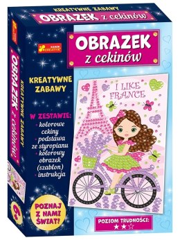 Podróże Francja Wieża Eiffla. Obrazek z cekinów