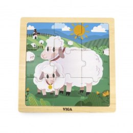 Viga 44622 Drewniane puzzle Owieczka 9 elem.