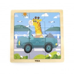 Viga 44629 Drewniane puzzle Samochód 9 elem.