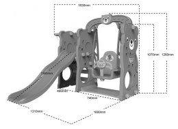 Zjeżdżalnia Huśtawka Koszykówka 3w1 Misiu Biała