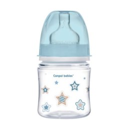 CANPOL 35/216 Butelka szerokootworowa antykolkowa Easystart Newborn Baby 120ml niebieskie gwiazdki